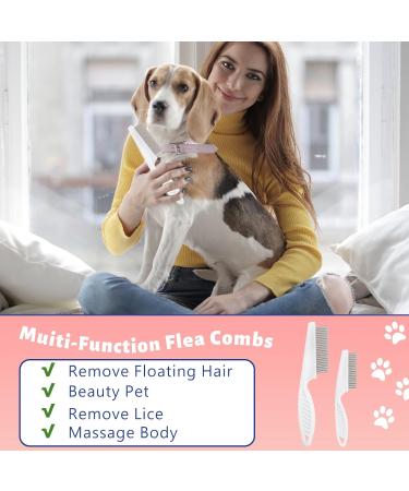 Blmhtwo 2-Piece Flea Comb for Cats & Dogs - Professional Fine-Toothed Pet Care Comb for Flea Tick and Stain Removal - Buy Online on SooperMarket.com