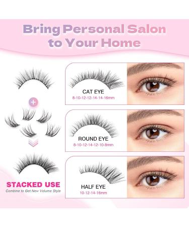 Glowing Win Individual Eyelash Extensions Set - DIY Cluster Lashes Kit with 144 PCS Lash Bond & Seal Tweezers | 8-16mm Natural False Eyelashes for Stunning Looks - Buy Online on SooperMarket.com