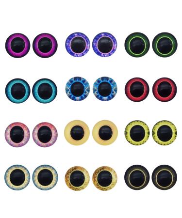 10pairs 25mm Owl Bird Glass Eyes for Art Dolls Sculptures Props Masks Fursuits Jewelry Making Taxidermy Flatback
