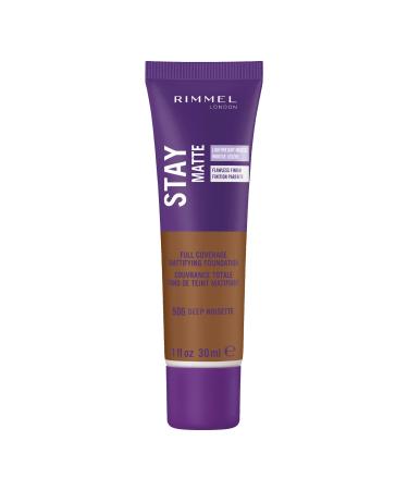 Rimmel London Stay Matte Full Coverage Mattifying Foundation 506 Deep Noisette 1 fl oz (30 ml)