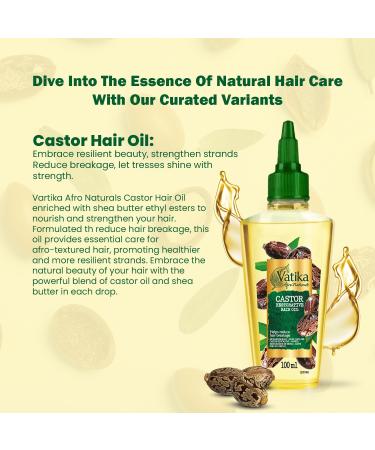 Vatika Afro Naturals Castor Restorative Hair Oil - 100ml | For Afro Textured Hair Reduce Breakage & Promote Stronger Hair - Buy Online on SooperMarket.com