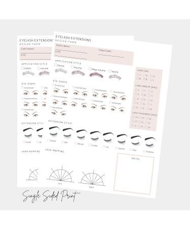 Lash Extension Consent & Aftercare Forms | 100 Pack | for Lash Artists | Mapping Included | 8.5x11 inch - Buy Online on SooperMarket.com
