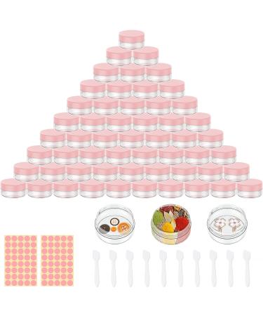 70 Pcs Cosmetic Jars 5 ML Sample Pots For Cosmetics Travel Pots For Cream Travel Pots For Toiletries Travel Pot Cosmetic Pots For Women (70 orange pink)