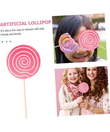 Warmhm 5pcs Candy Lollipops Crafts Pendant Boys Artificial Lollipop Giant Fake Lollipops Handmade Fruit Flavored Lollipops Swirl Lollipops Baby Items Wooden Rainbow Candy Manual Toddler Pinkx5pcs 14*1CMx5pcs - Buy Online on SooperMarket.com