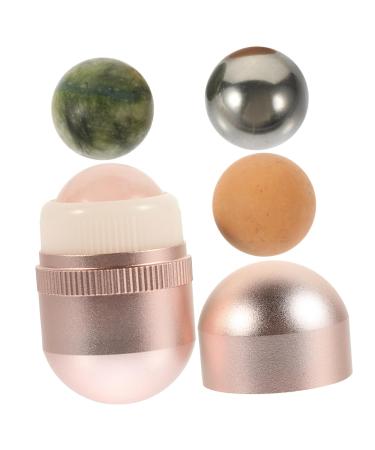 1 Set Volcanic Stone Ball Facial Jade Massager Face Jade Globe Face Massager Rollers Facial Massage Tool Skin Scraping Massaging Tools Facial Tools Jade Noodles Beauty Products 4.5x2.6cm Pink
