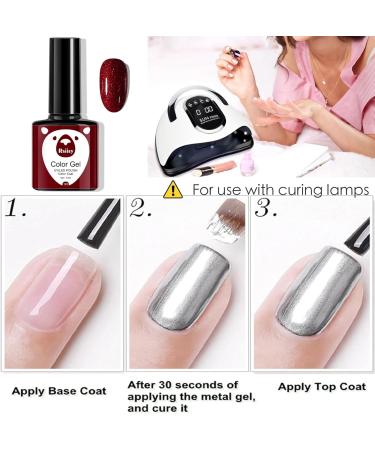 Red Gel Nail Polish Glitter Dark Red Burgundy Cherry Red Gel Polish Soak Off LED/UV Lamp Manicure Long Lasting Gel Nail Varnish for Christmas Women Nail Art Salon DIY Home - Buy Online on SooperMarket.com