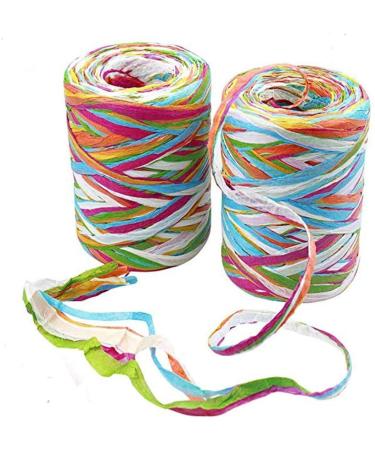 2 Rolls Colored Paper String Raffia Ribbon 160Meters/524 Feet Ribbons with 6 Colors Paper Perfect for Gift Box Wrapping  DIY Art Decoration  Party Decor and Craft Projects