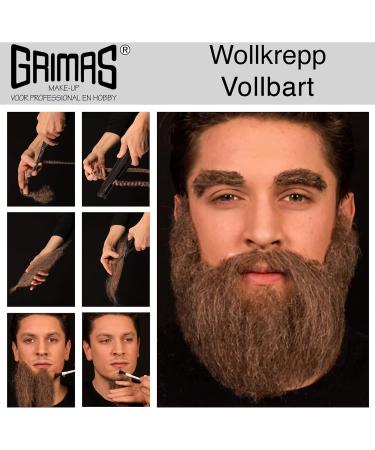 Grima's Woolenk 1m White 01 - Premium Braided Colored Sheep Wool for Beards Chops Eyebrows & Body Hair Creation - Buy Online on SooperMarket.com