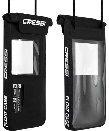 Cressi Unisex-Adult Float Floating Dry Phone Case Black 7'' waterproof and floating smartphone case black