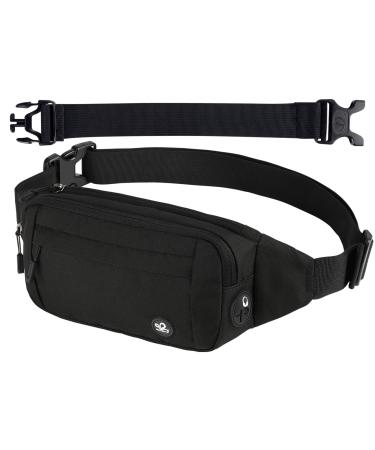 Waterfly fussed pocket belt pocket hip pocket sport: waterproof stylish nylon small unisex colorful hip bum waist fanny pack for outdoor travel hiking dog training men and women dark black