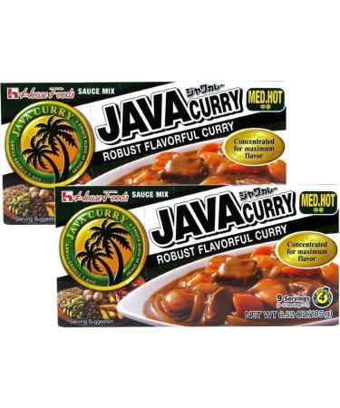 House Foods Java Curry Mix Block (9 Serves) 185g - Medium Hot Flavour (Pack of 2)
