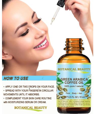 Buy 100% Pure Green Arabica Coffee Oil - 10ml Anti-Aging Face Skin Hair & Nails Treatment | Botanical Beauty - Buy Online on SooperMarket.com