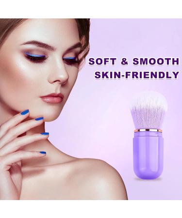 Retractable Kabuki Brush Travel Makeup Brush Cute Capsule-shape Blush Brush Foundation Brush Suitable for Liquid Foundation Pressed Powder Contour Cream Purple - Buy Online on SooperMarket.com