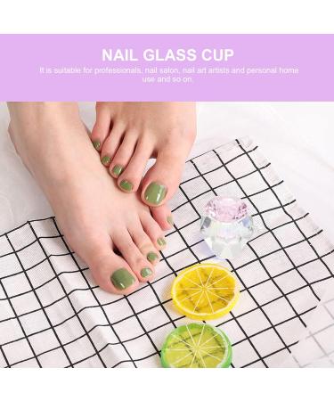 FRCOLOR Glass Nail Dish monomer bowl diamond Bowl bowl White Glass Dappen Dish 5.5x5.5cmx3pcs Pinkx3pcs - Buy Online on SooperMarket.com