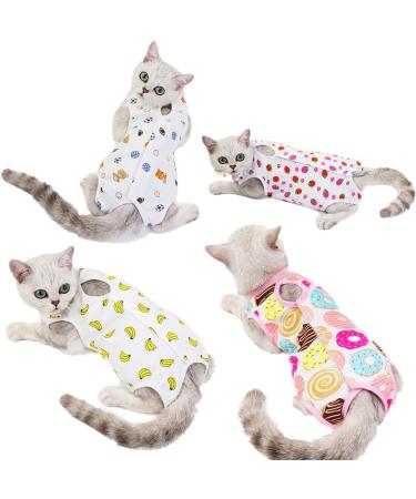 BT Bear Cat Professional Surgery Recovery Suits Cat Clothes for Abdominal Wounds or Skin Diseases After Surgery Wear Home Clothing L: back length 35cm Donuts - Buy Online on SooperMarket.com