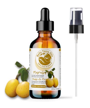 Bella Terra Oils Marula Oil. 120ml. 100% Pure. Cold-pressed. Unrefined. Luxury Oil. Rich in Antioxidants. Absorbs Quickly. Natural Moisturizer for Skin Hair. 120 ml (Pack of 1)