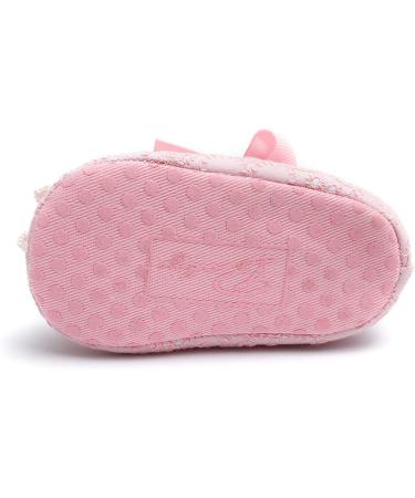 Cute Baby Girl Flower Shoes + Headband Set | Non-Slip Soft Toddler Shoes for Special Occasions | Christening and Wedding Party Shoes | 6-12 Months | Color Pink - Buy Online on SooperMarket.com