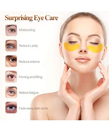 KAIQIKAIXI Gold Gel Under Eye Patches - 10 Pairs with Hyaluronic Acid & Collagen for Dark Circles Puffiness & Wrinkles - Buy Online on SooperMarket.com