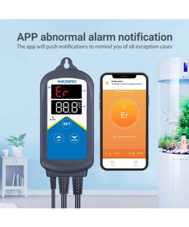 Inkbird ITC-306A WiFi Temperature Controller - 120V1200W Aquarium Thermostat Heater Controller with Two Probes for Reptiles & Hatching - Buy Online on SooperMarket.com