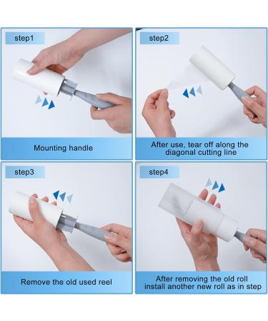Extra Sticky Foot Roll Lint Roller - 6 Rolls (60 Sheets Each) with Dust Cover | Ideal Pet Hair Remover for Clothing Sofa & Bed - Buy Online on SooperMarket.com