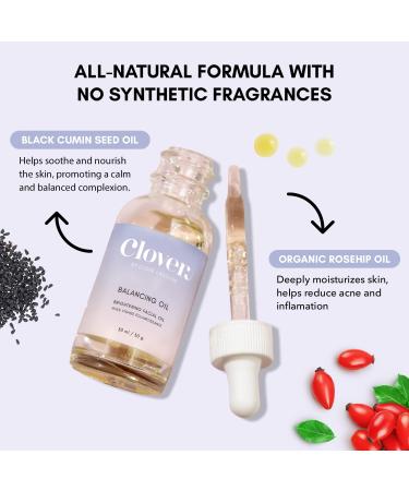 Clover Balancing Oil | Clearer Skin & Healthy Complexion | Vegan Cruelty-Free Face Oil - 30ml - Buy Online on SooperMarket.com