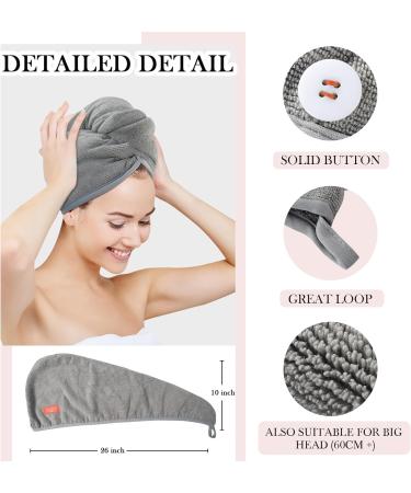 YoulerTex Microfibre Hair Towel Wrap: 2Pack Hair Turban Super Absorbent Rapid Drying Microfiber Towel for Women Curly Long Wet Plopping Hair Girls Head Towelling Large Anti-Frizz (Lilac Purple) - Buy Online on SooperMarket.com