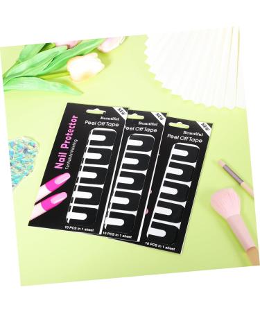 FRCOLOR 100 Sheets Nail Art Anti-Spill Stickers Nail Protector Stickers Nail Tape Nail Guards for Painting Nails Cuticle Protector for Nail Painting Nail Polish Silica Gel Edge Sticker 3.00X2.50X0.10CM As Shown - Buy Online on SooperMarket.com