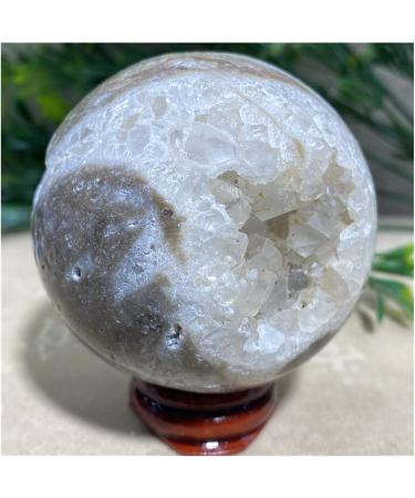 Sphalerite Stones Natural Shpere Ball Quartz Crystal Geode Feng Shui Home Crafts Decoration+Stand 1pc (Color : 430-440g) - Buy Online on SooperMarket.com