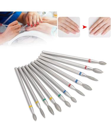 11 Piece Nail Drill Bit Set Diamond Manicure Drill Bits Professional Nail Cutter Attachment for Nails Manicure Pedicure Home Salon - Buy Online on SooperMarket.com