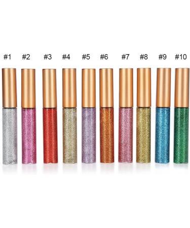 10 Colors Glitter Diamond Liquid Shining Metallic Eye Liquid Glitter - Buy Online on SooperMarket.com