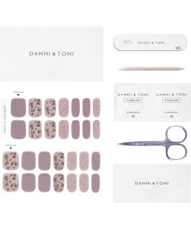 DANNI & TONI 28 Semi-Cured Gel Nail Polish Strips (Sexy Savannah) - Salon-Quality Manicure Stickers with Shimmer Powder and Foil Stamping Print - Buy Online on SooperMarket.com