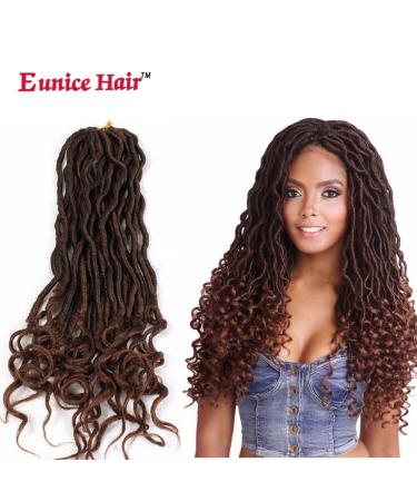 Eunice Hair Wavy Faux Locs 20 "Synthetic Crochet Braids Braiding Hair Curly Faux Locs Dreadlocks Braids (20 inches (3 packs) 1b 30) 20 inches (3 packs) 1B 30