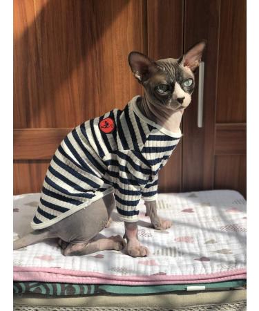 Breathable Summer T-Shirts for Hairless Cats | Soft Cotton Pet Pajamas for Sphynx Cornish Rex Devon Rex - XS Size - Buy Online on SooperMarket.com