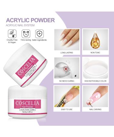 COSCELIA 3D Nail Extensions Powder - White 8g No Lamp Required | Shop Now for International Shipping - Buy Online on SooperMarket.com