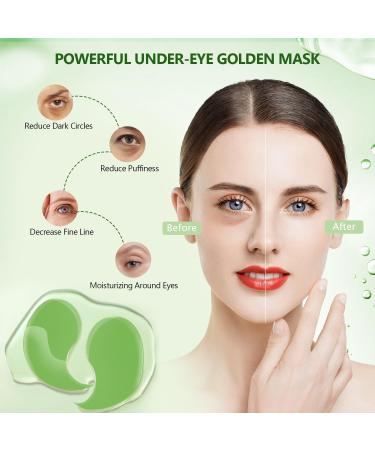 Green Gold Collagen Under Eye Mask (60 Pcs) - Hydrating Gel Pads for Dark Circles, Puffiness & Wrinkles - 30 Pairs Under Eye Patches for Men & Women - Beauty Skin Care Treatment - Buy Online on SooperMarket.com
