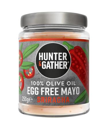 Hunter & Gather 100% Olive Oil Egg Free Sriracha Mayo 250g - Keto & Vegan Friendly - No Added Sugar Gluten & Soy Free