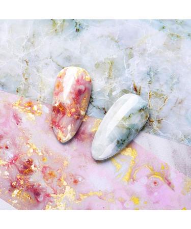 ISAKEN 10 Rolls Marble Series Nail Foils Nail Art Transfer Stickers Nail Glitter Foil Transfer Wraps Psychedelic Sky Transfer Adhesive Glitters DIY Nail Decoration - Buy Online on SooperMarket.com