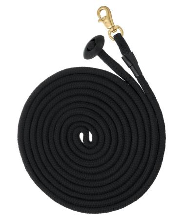 Tough 1 Rolled Cotton Lunge Line with Solid Brass Snap Black