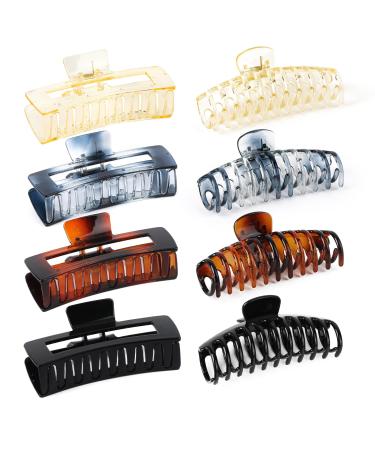 Big Claw Clips for thick hair 5.25 inch extra large clips for women strong jumbo claw clip for long curly hair non -slip shiny colors 5 inch glossy color