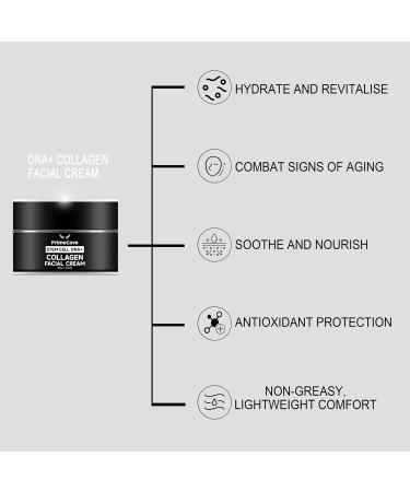 PrimeCove - Stem Cell DNA+ Collagen Facial Cream (50g) | Hydrate Combat Aging & Soothe | Powerful Ingredients - Grape Fruit Cell Extract Hydrolyzed Collagen & More - Buy Online on SooperMarket.com