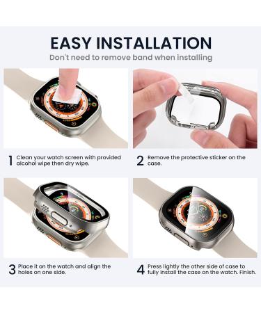 Tensea Waterproof Apple Watch 49mm Screen Protector Case with Tempered Glass Film - Sweatproof Protective Cover for Men and Women - Buy Online on SooperMarket.com