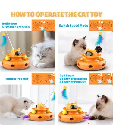 Dreamon 4-in-1 Interactive Electric Cat Toy - Self-Entertainment Cat Intelligence Toy with 5 Spring Replacements & USB | Best for International Shipping - Buy Online on SooperMarket.com