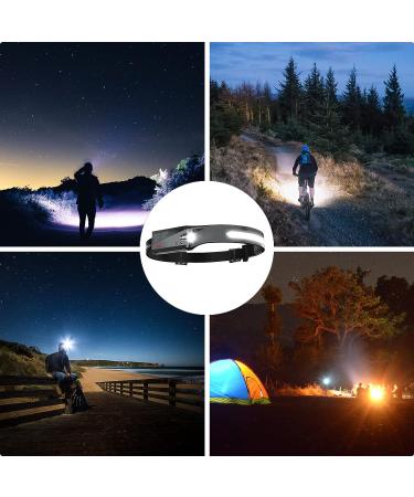 Rechargeable Headlamp 2 Pack for Adults | 230 Bright Beam & Spotlight | Motion Sensor, 6 Modes | Lightweight Head Lamps Flashlight for Repairing, Camping, Running, Cycling | Black - 2 - Buy Online on SooperMarket.com