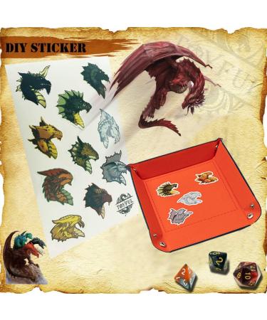 DND Polyhedral Dice Set - 6 Sets with Free Drawstring Bags and PU Leather Tray - Buy Online on SooperMarket.com