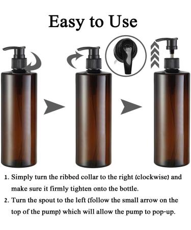 Yalbdopo 2PCS 500ml/17oz Empty Refill Plastic Lotion Cream Black/White Pump Packing Bottles Shampoo Body Washing Shower Gel Storage Holder Container Toiletries Liquid Vial Jars (Brown) - Buy Online on SooperMarket.com