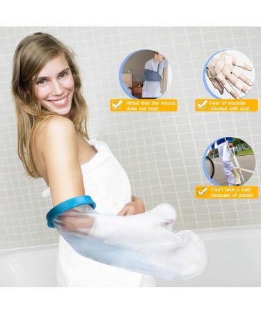 Bathing Wound Protectio Cover - Adult Short Arm Blue And White Bathing Wound Protectio Cover Bathing Waterproof Cover Wound Waterproof Protectio Cover 51cm - Buy Online on SooperMarket.com