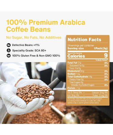 Saturnbird Instant Coffee Packets - Specialty Grade Light, Medium & Dark Roast - 6 Flavors - 100% Arabica Coffee - 24 Single Serve Packets for Camping, Traveling, Home & Office - Buy Online on SooperMarket.com