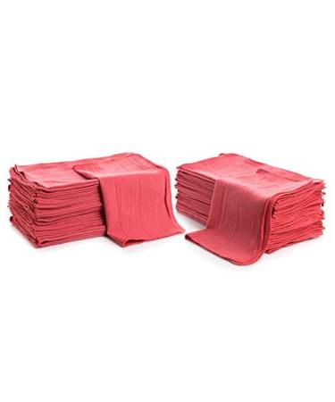 Simpli-Magic 79101 Shop Towels, 14"x12", 50 Pack, Cotton, Red