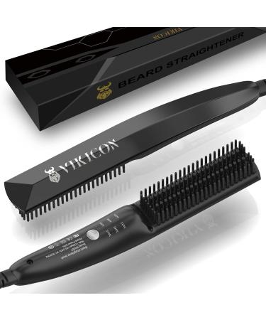 VIKICON Beard Straightener 30s Quick Heated Beard Brush Mini Heating Straightening Comb for Men Ionic/Lightweight/Fast/Anti-scalding Hot Hair Brush for Styling Long&Short Beard