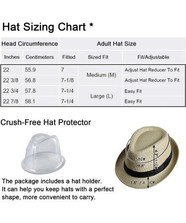 Beige Mens Straw Fedora Hat | Trilby Sun Panama Wool Hat | Size 7 1/4 (58cm) - Buy Online on SooperMarket.com